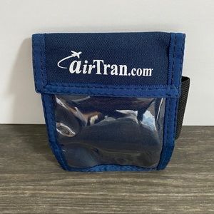 AirTran Airways Airlines Badge Identification ID Holder  Bag Arm Strap Rare Blue